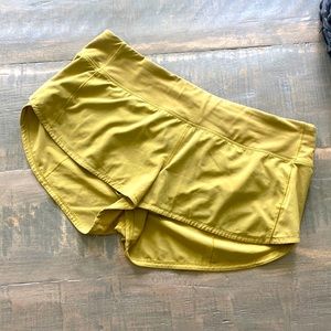 Lululemon Speed Up shorts sz 10 marigold yellow gold